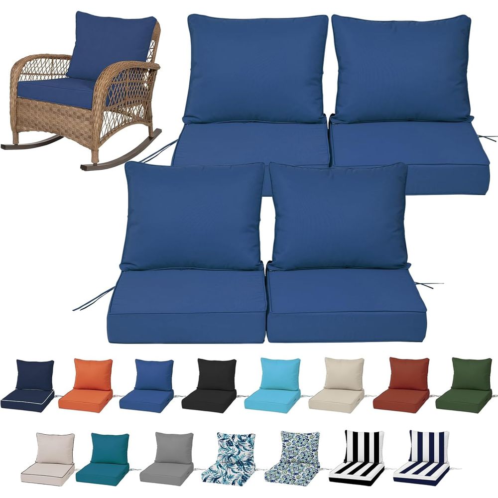 Outdoor Furniture Replacement Fabric - 24x24 Outdoor Deep Seat Cushions Set