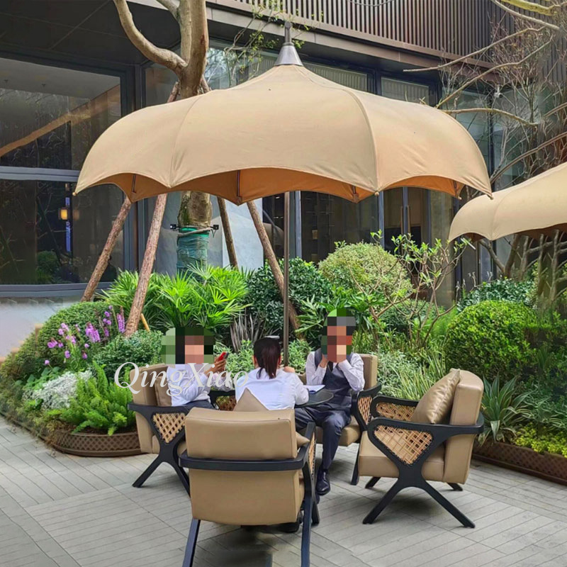 Outdoor Furniture Cafe - Arched Offset Cantilever Umbrella Waterproof Anti-UV