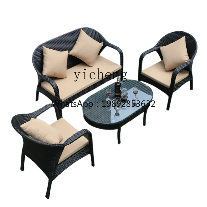 Outdoor Furniture Xl - XL outdoor rattan sofa courtyard double