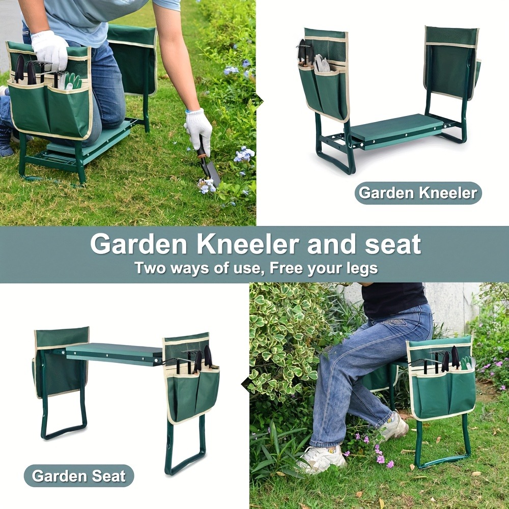 Outdoor Furniture Metal Chairs - Collapsible garden kneeling stool with soft