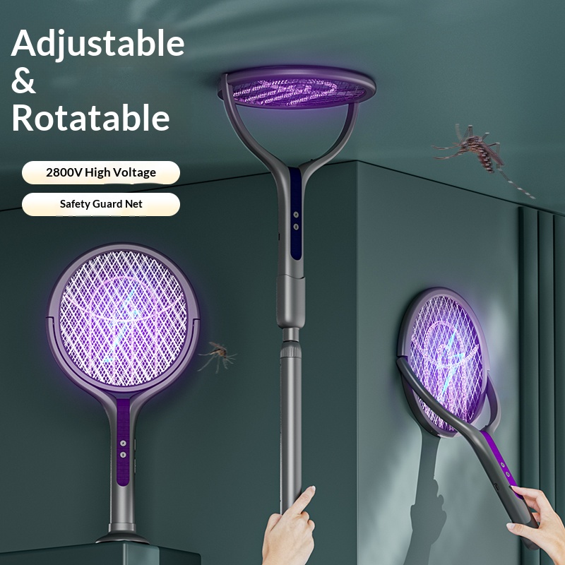 Outdoor Furniture Hay - Rotating Head Bug Zapper Racket Rechargeable