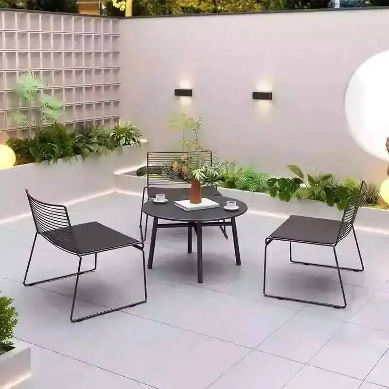 Outdoor Furniture Cafe - Simple Cafe Balcony Leisure Iron Courtyard