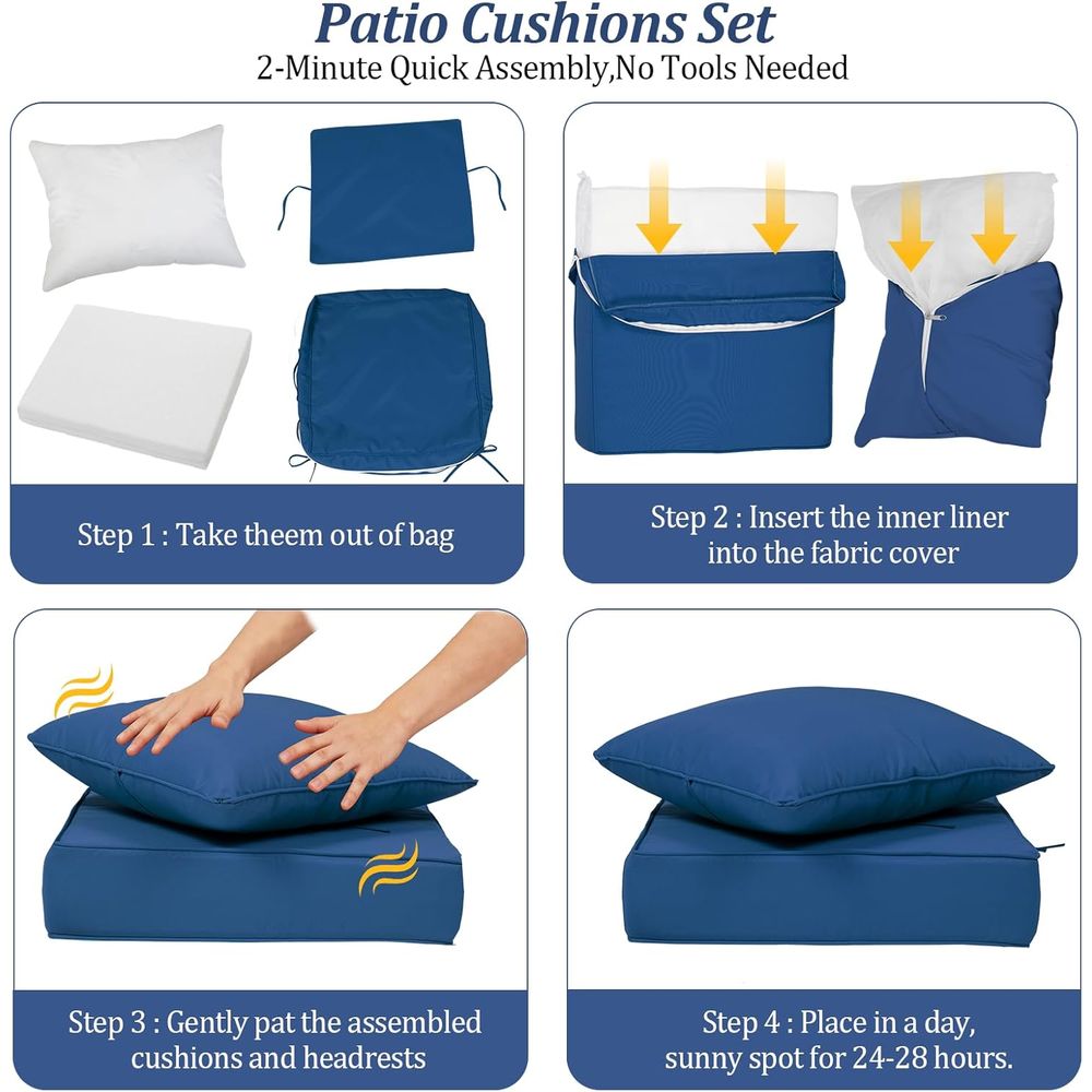 24x24 Outdoor Deep Seat Cushio - Outdoor Furniture Replacement Fabric 评论和价格