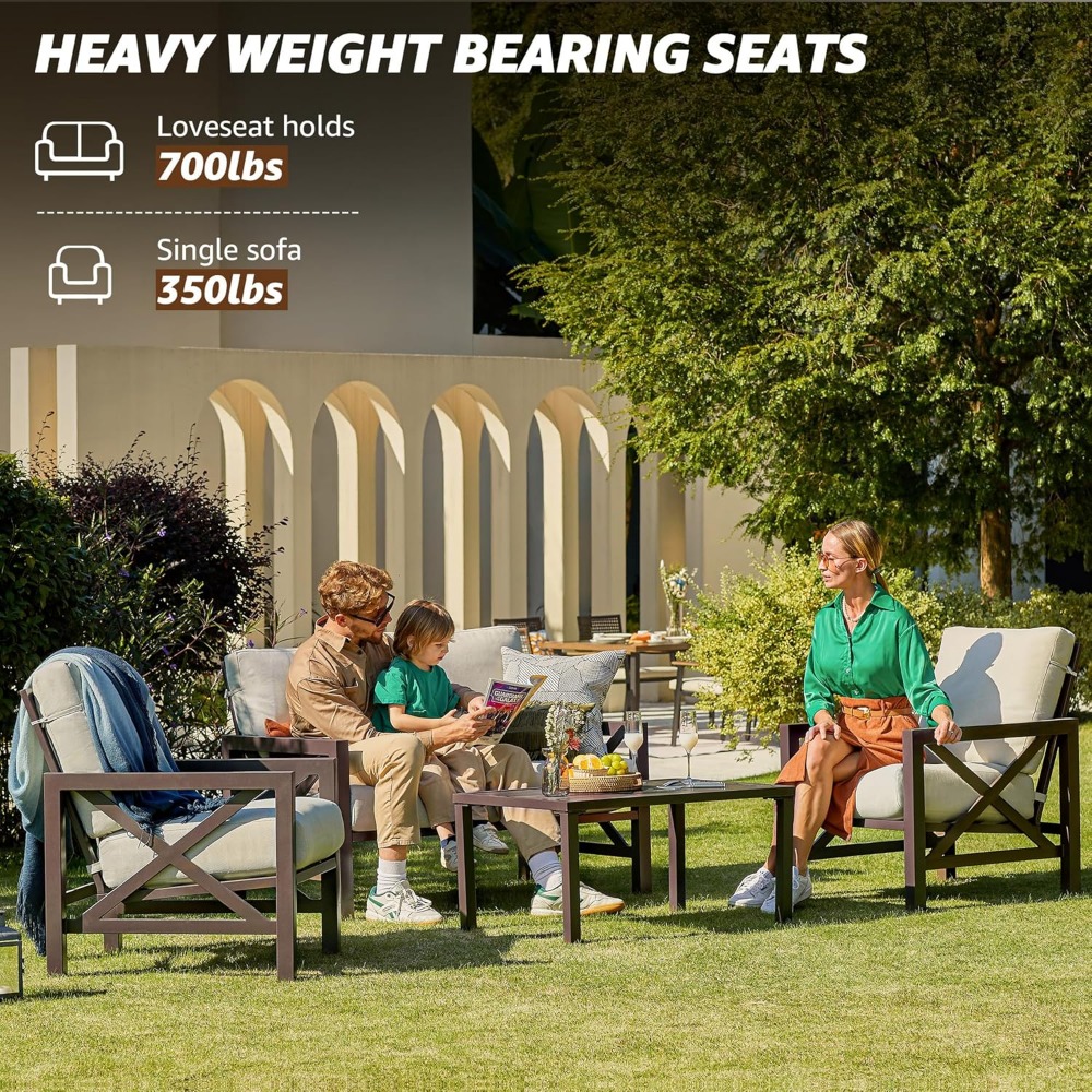 Four Pieces Patio Set, Outdoor - Outdoor Furniture One Piece 评论和价格