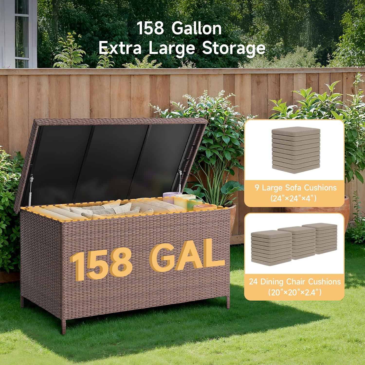 158 Gallon XL Resin Deck Box W - Outdoor Furniture Xl 评论和价格