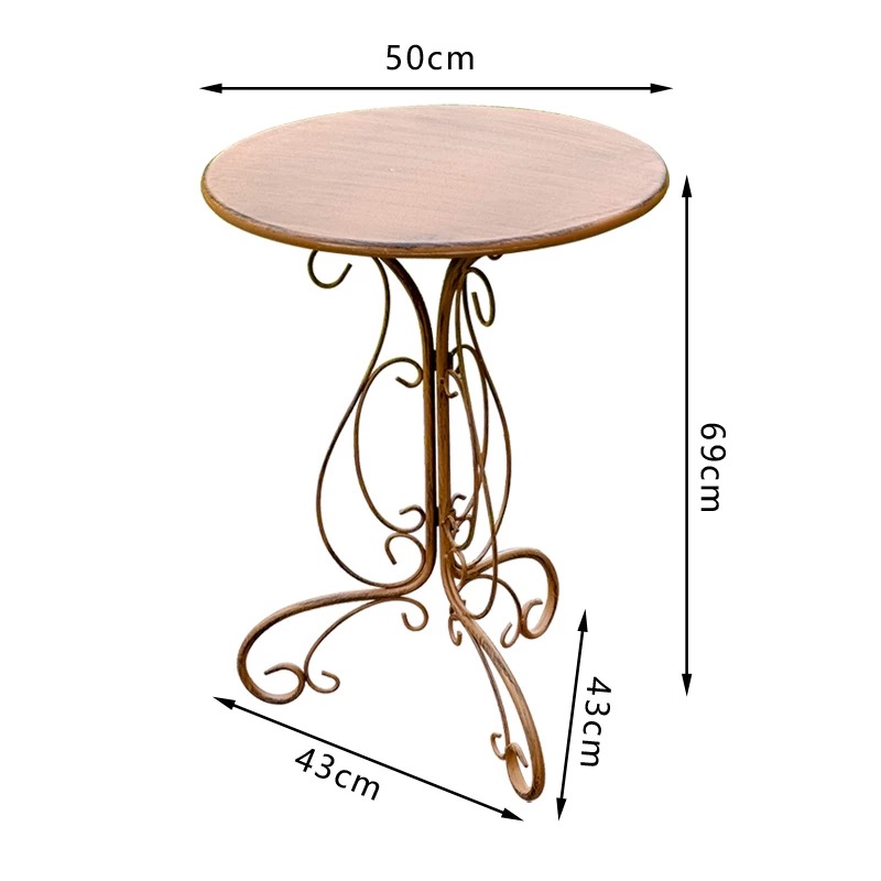 Round Side Table with Ornament - Outdoor Furniture Vintage 评论和价格
