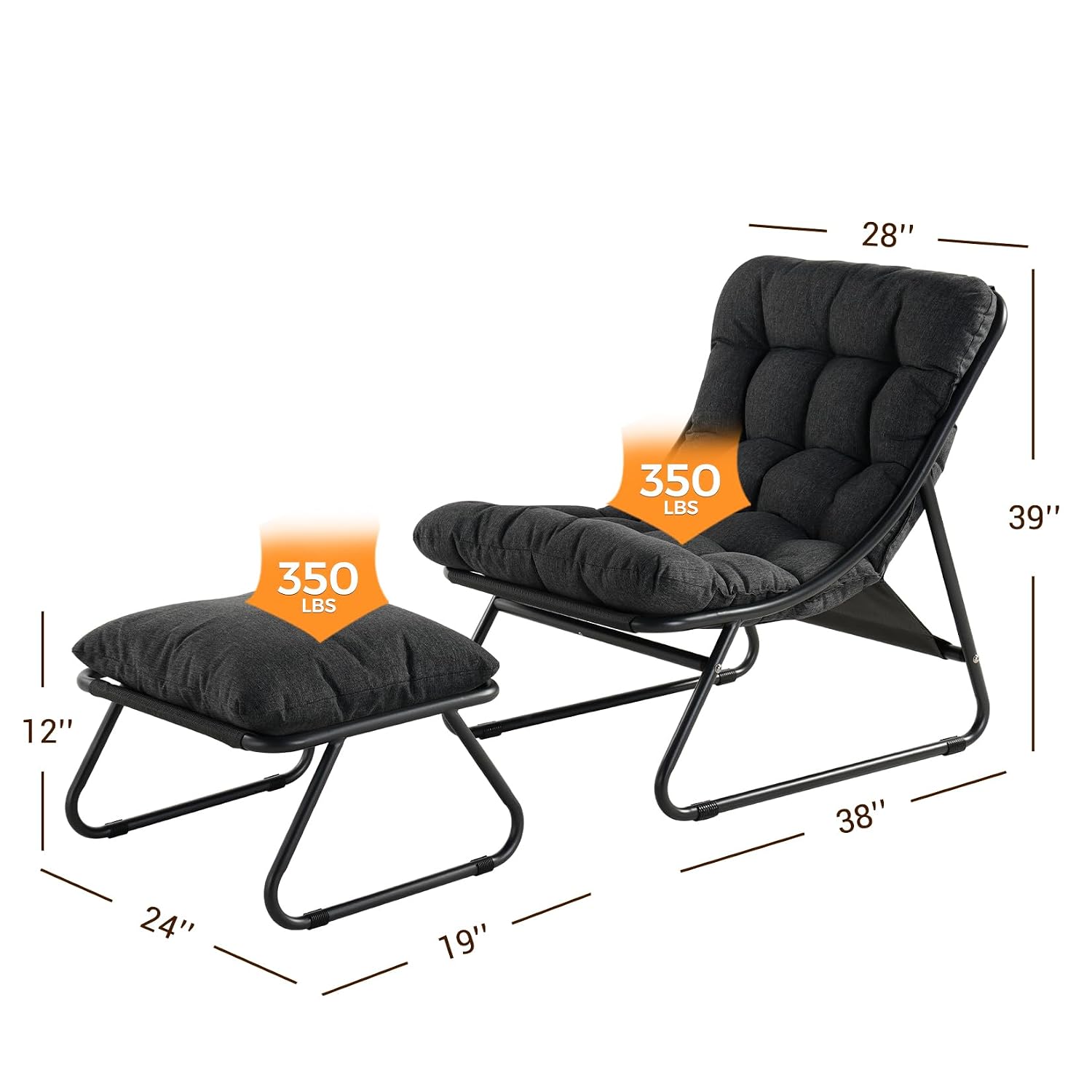 Outdoor Lounge Chair with Foot - Outdoor Furniture Metal Chairs 评论和价格