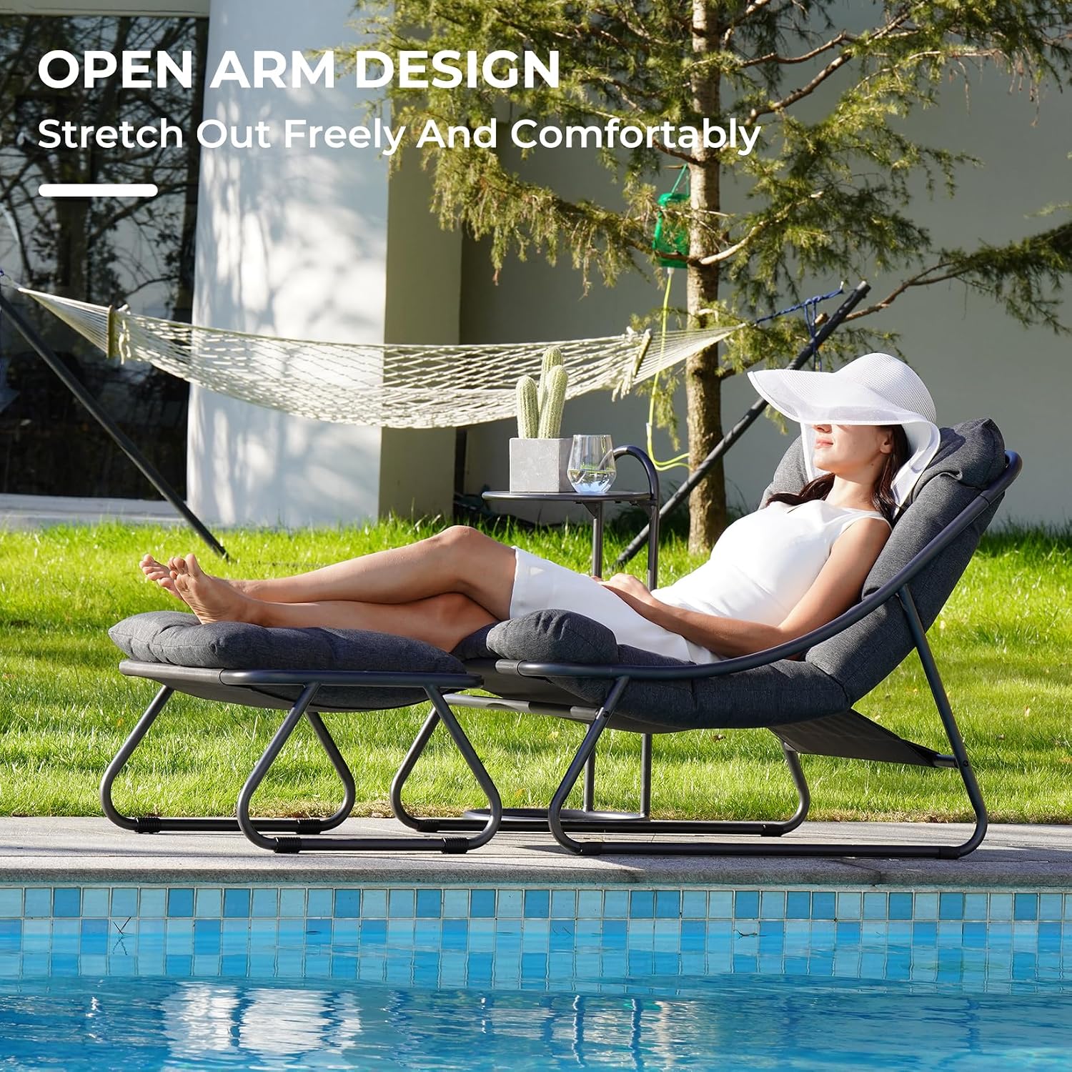 Outdoor Lounge Chair with Foot - Outdoor Furniture Metal Chairs 评论和价格