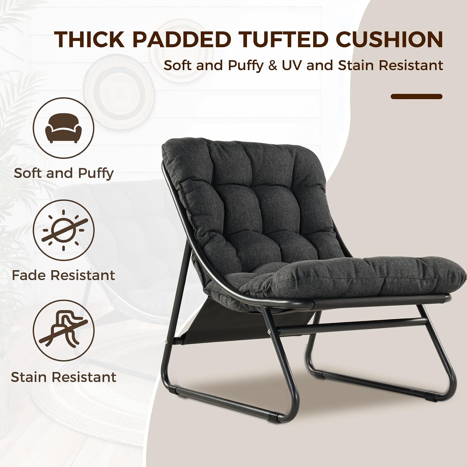 Outdoor Lounge Chair with Foot - Outdoor Furniture Metal Chairs 评论和价格