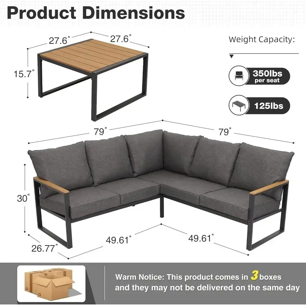 6-Piece Outdoor Sectional Sofa - Outdoor Furniture L Shape 评论和价格