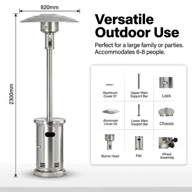 Airo Fast Heating Umbrella Gas - Patio Heater Standing 评论和价格