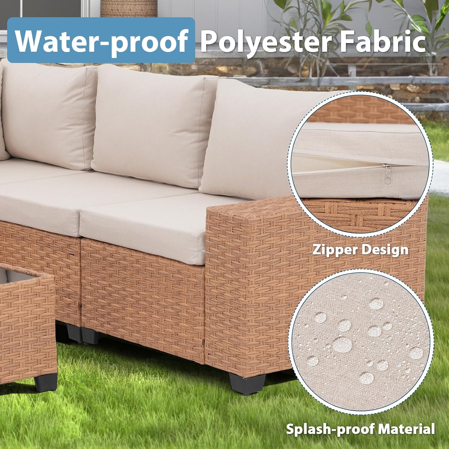6 PCS Patio Furniture Set, 8