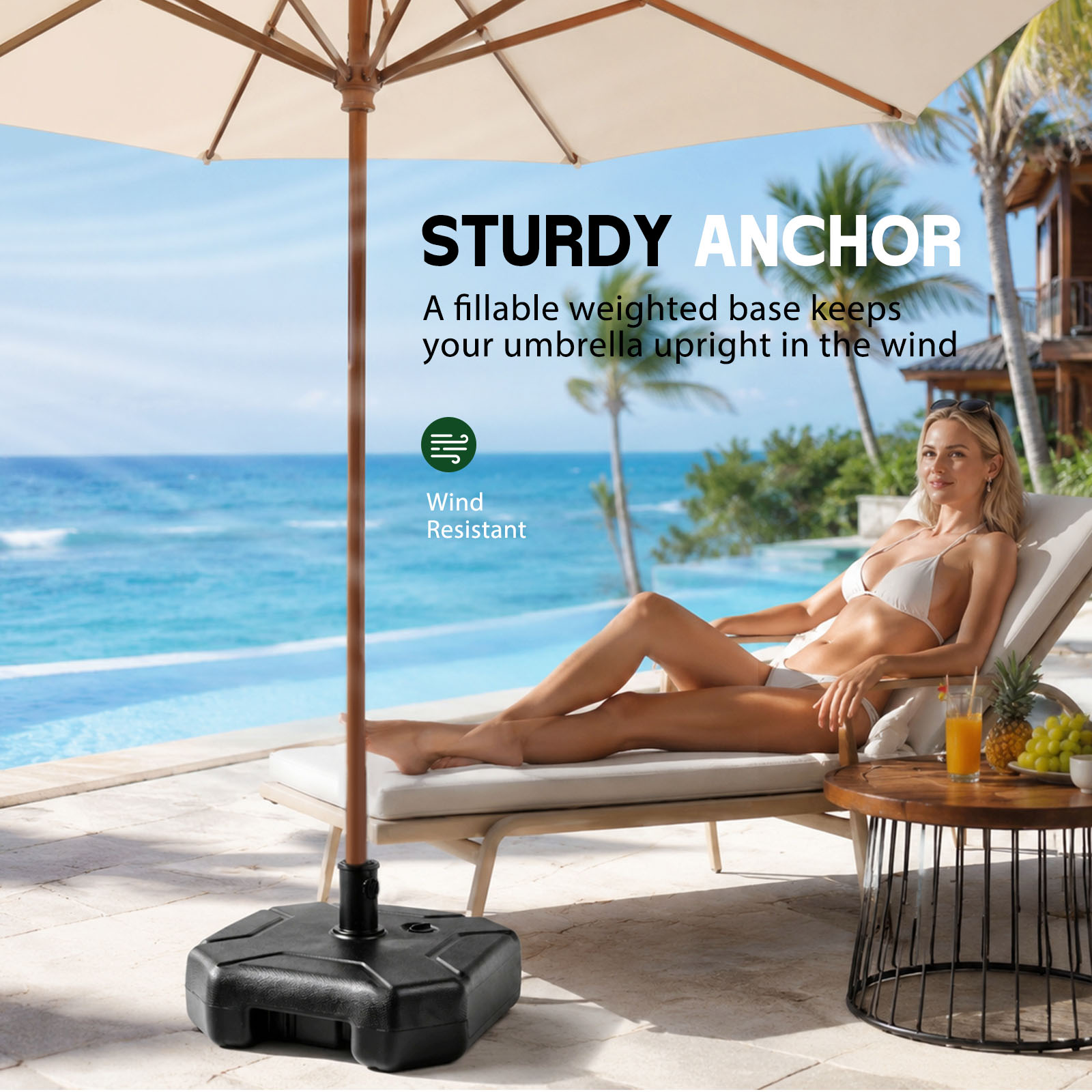 Fillable Patio Umbrella Base S - Outdoor Furniture Sunbrella 评论和价格