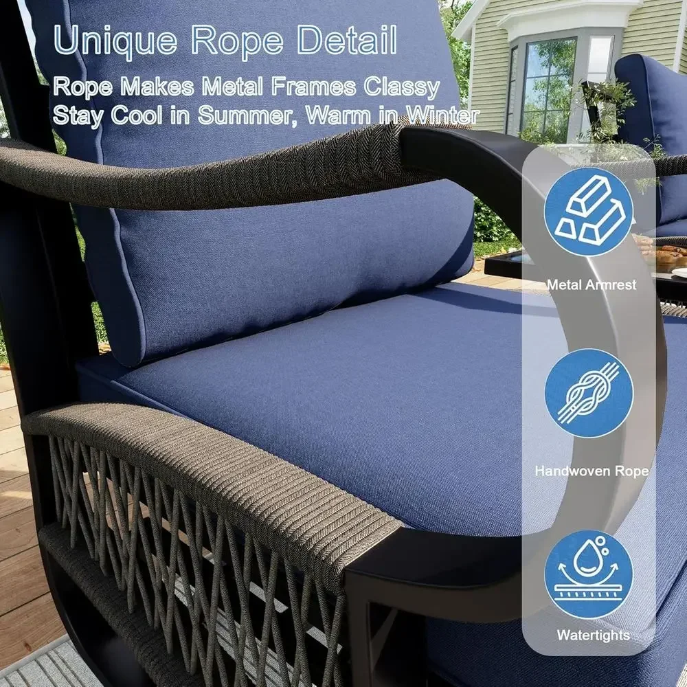 4-Piece Outdoor Metal Patio Fu - Outdoor Furniture Metal Chairs 评论和价格
