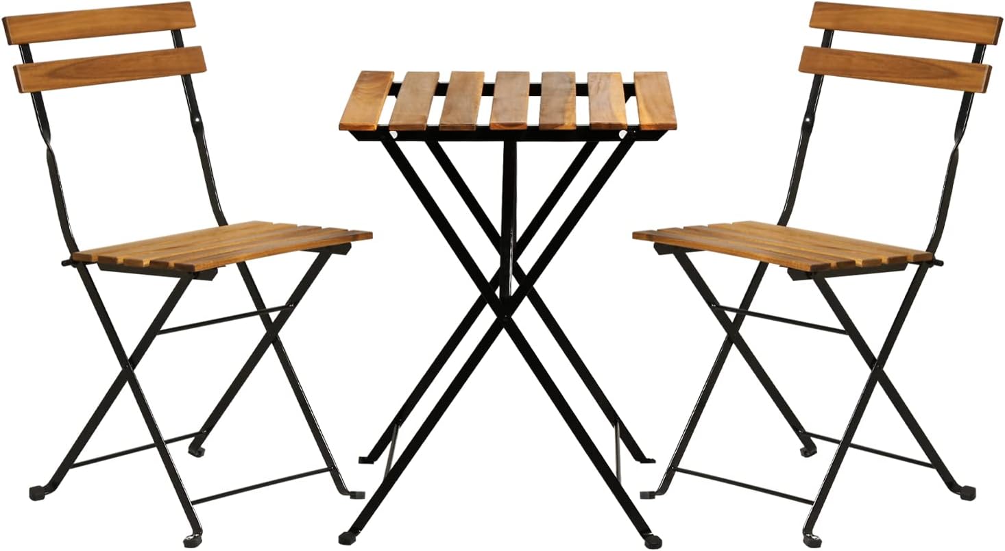 Natural wood 3-piece folding p - Outdoor Furniture One Piece 评论和价格