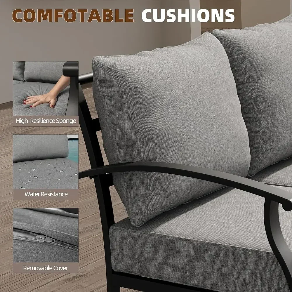 Grey Outdoor Metal Patio Furni - Outdoor Furniture Metal Chairs 评论和价格