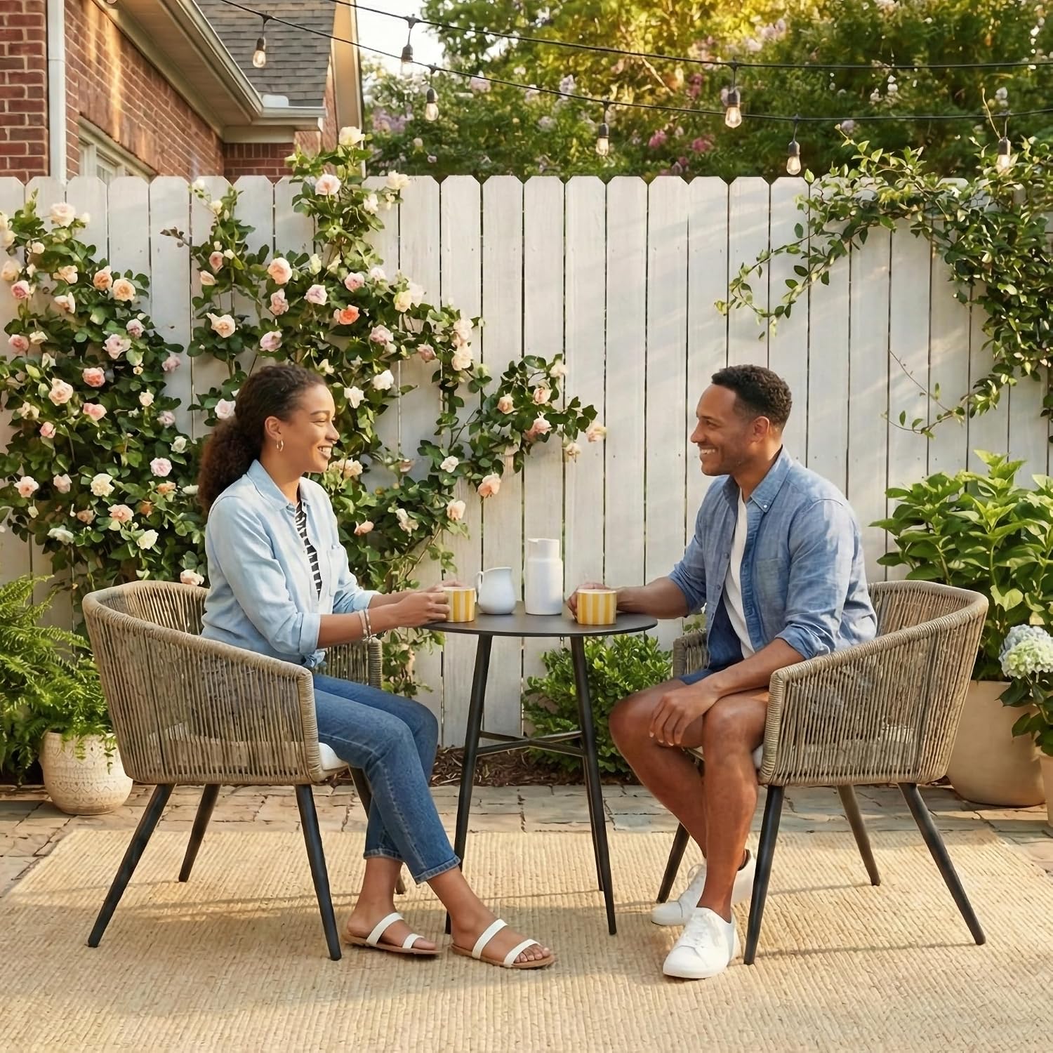 Outdoor Rattan Patio Dining Ch - Outdoor Furniture Metal Chairs 评论和价格