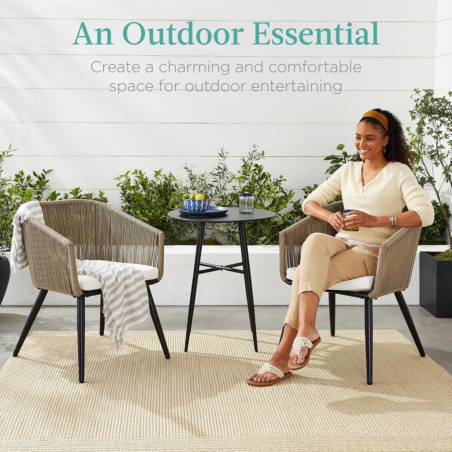 Outdoor Rattan Patio Dining Ch - Outdoor Furniture Metal Chairs 评论和价格