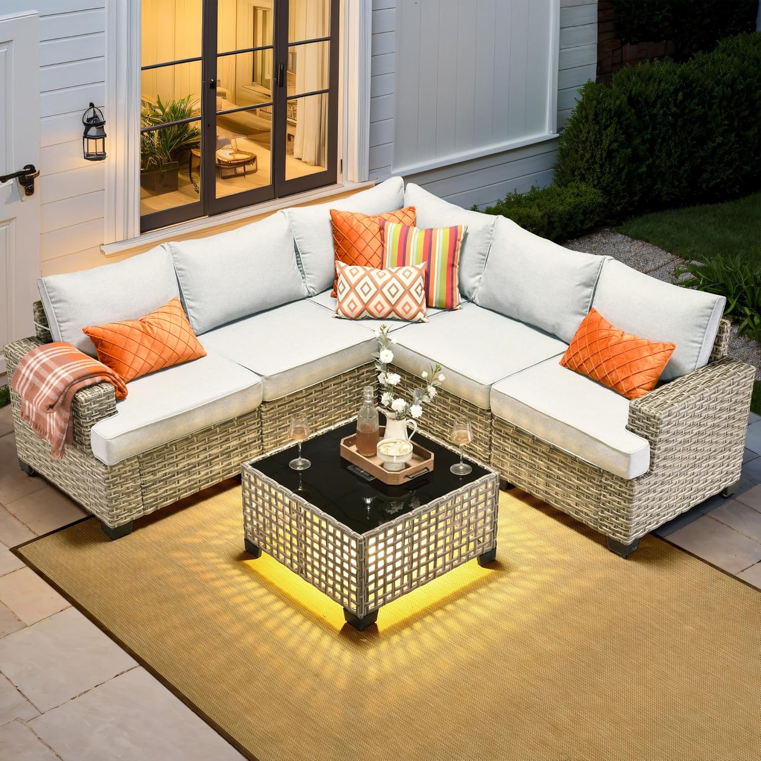 *u-Outdoor Sectional Patio Fur - Outdoor Furniture L Shape 评论和价格
