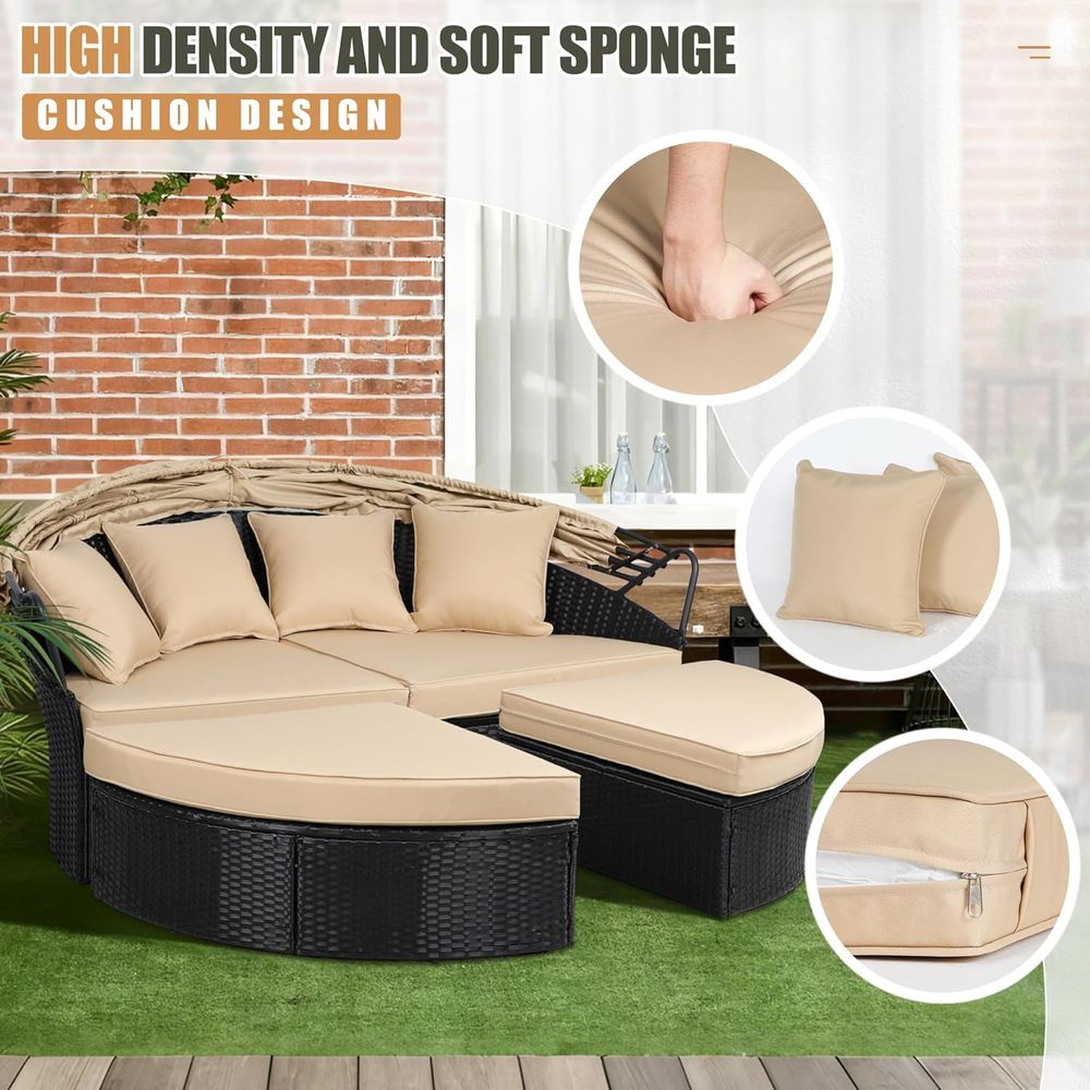 66 Inch Outdoor Patio Bed Roun - Outdoor Furniture Replacement Fabric 评论和价格