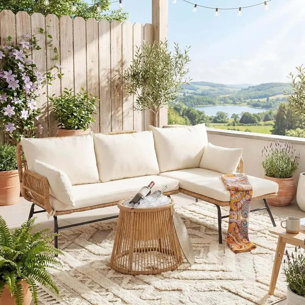Boho-Style Patio Furniture Set - Outdoor Furniture L Shape 评论和价格