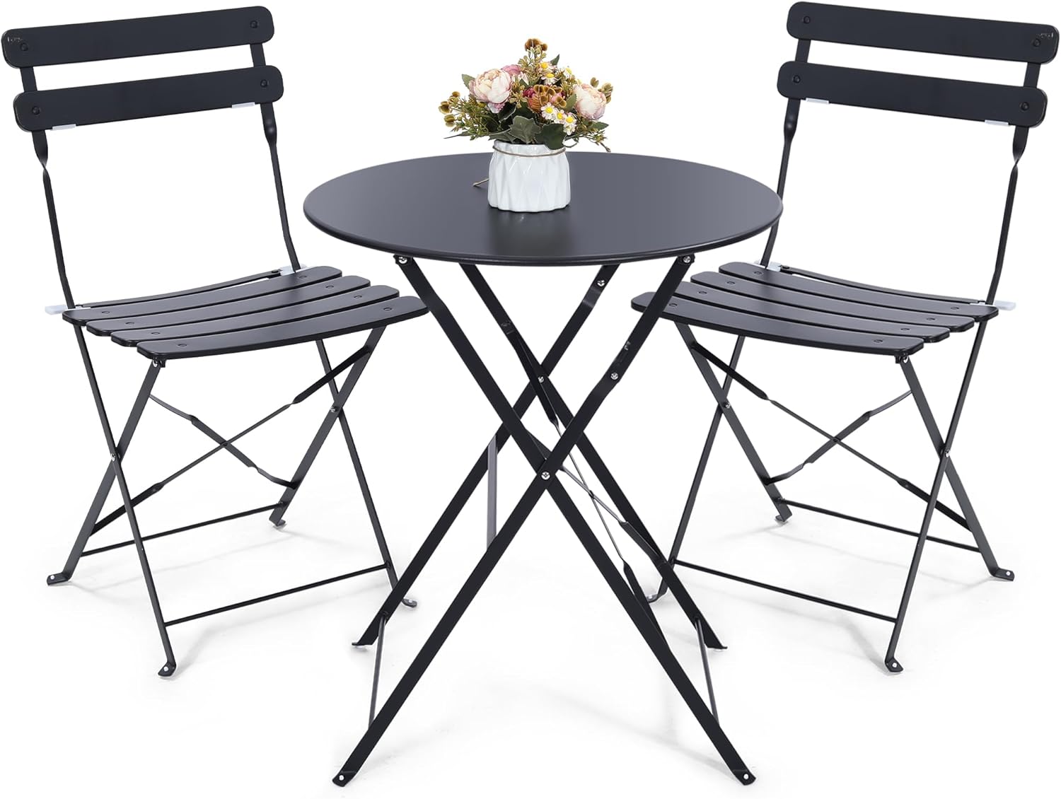 Space-saving black 3-piece fol - Outdoor Furniture One Piece 评论和价格