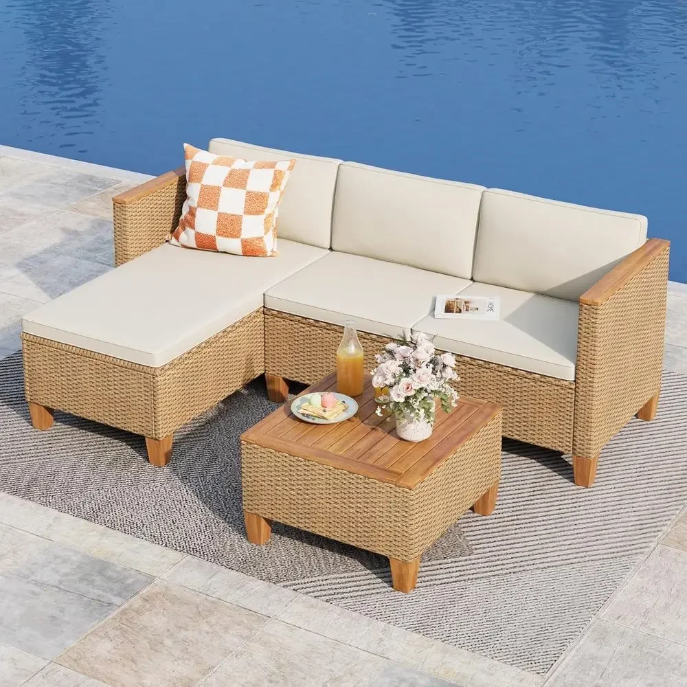 3-Piece Outdoor Patio Furnitur - Outdoor Furniture L Shape 评论和价格