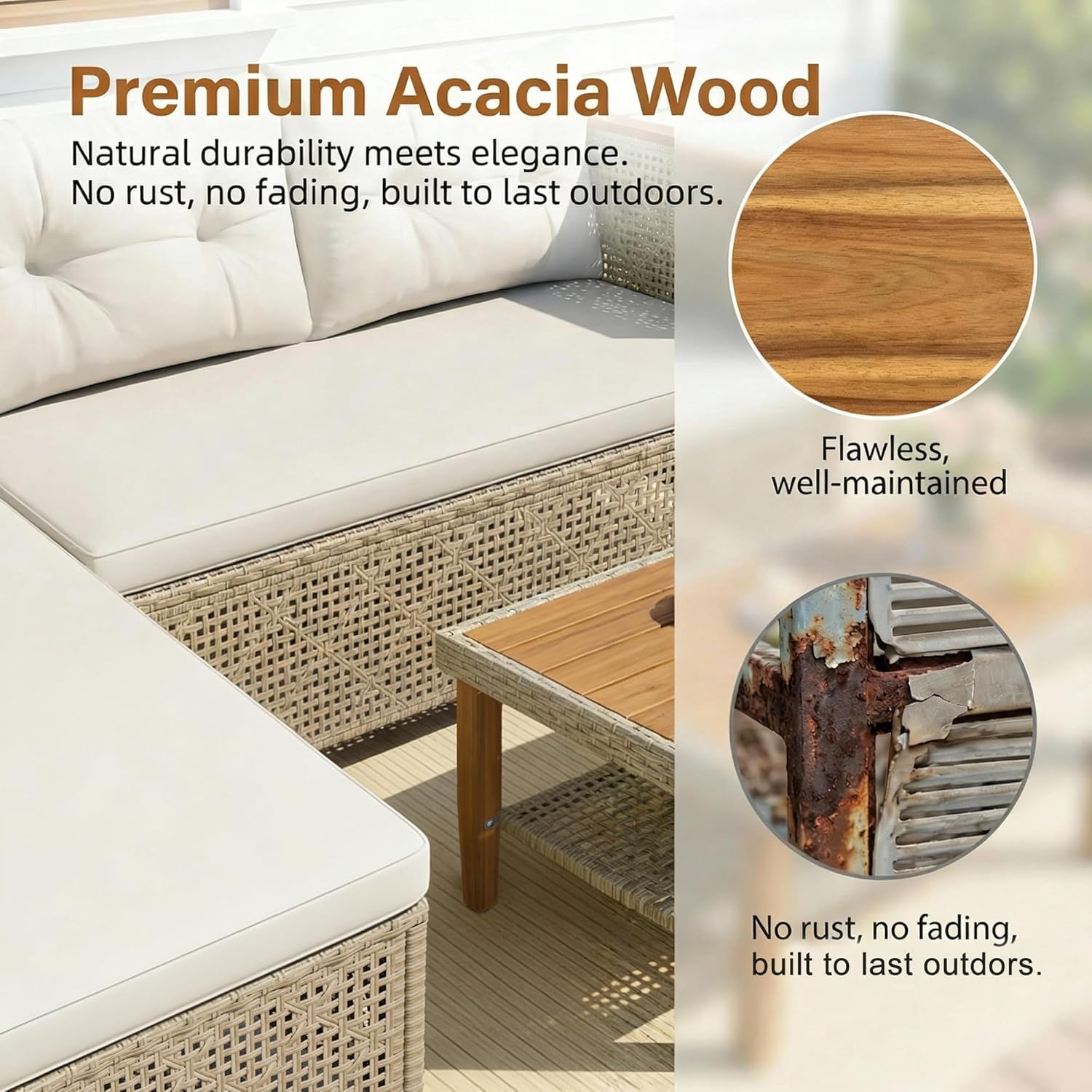 All-Weather Modular PE Wicker  - Outdoor Furniture L Shape 评论和价格